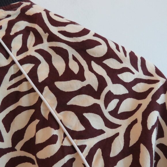 SOEUR Leaf Printed Cotton Bomber Chore Jacket Abstract Minimalist Sz 36 / US S - Picture 11 of 15